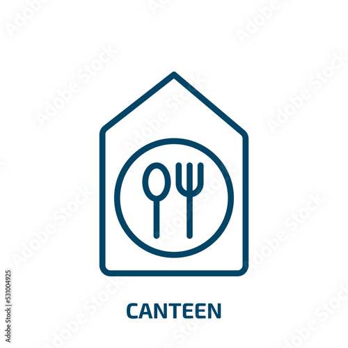 canteen icon from camping collection. Thin linear canteen, restaurant, food outline icon isolated on white background. Line vector canteen sign, symbol for web and mobile