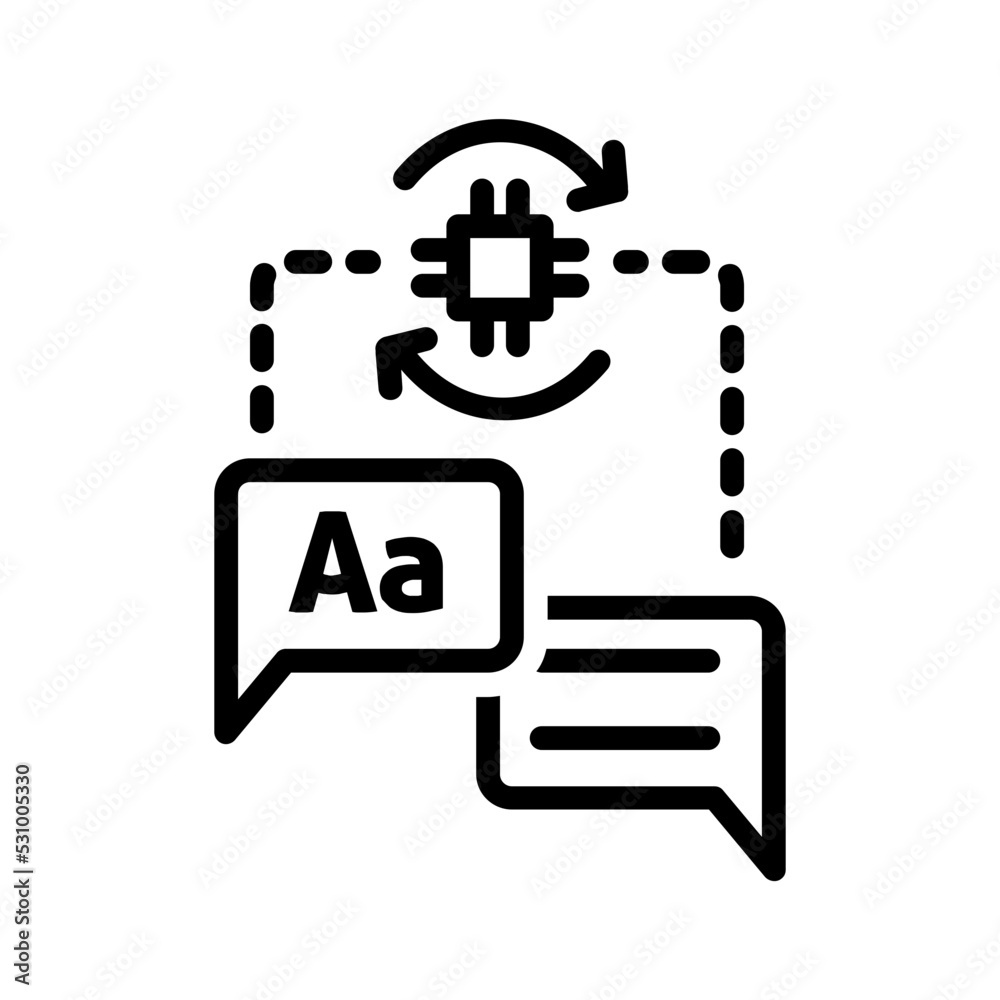 Black line icon for Language processing Black line icon for Language processing