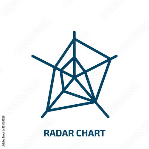 radar chart icon from business and analytics collection. Thin linear radar chart, business, radar outline icon isolated on white background. Line vector radar chart sign, symbol for web and mobile