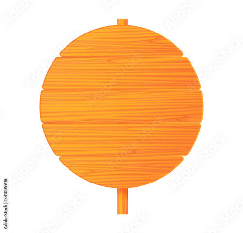 Vector illustration of wooden road sign isolated on white background. Brown wooden board icon in cartoon style. Realistic signpost. Empty wooden banner.
