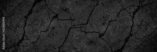 Stampa su tela Black white wall with cracks texture background