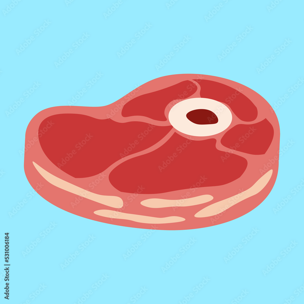 Steak, raw meat, illustration, vector Steak, raw meat, illustration, vector