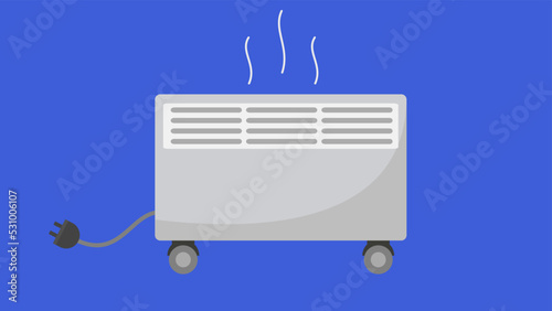 Convector, heater, illustration, vector, cartoon