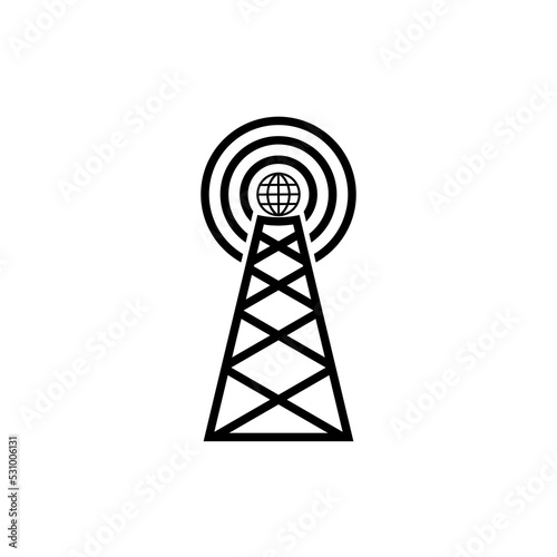 Globe Transmitter antenna symbol isolated on white background