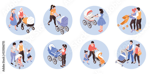 Isometric Baby Carriage Set
