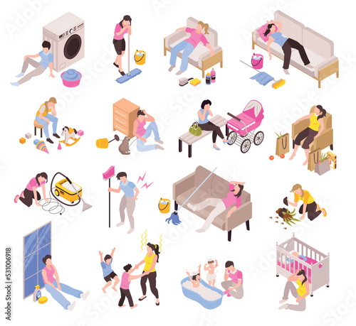 Isometric Tired Housewife Set