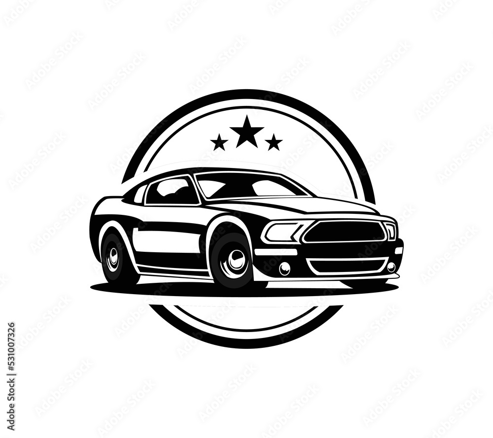 American Muscle Classic Car Garage Logo Design. This logo can be used for old style or classic car garage, shops, repair, restorations.