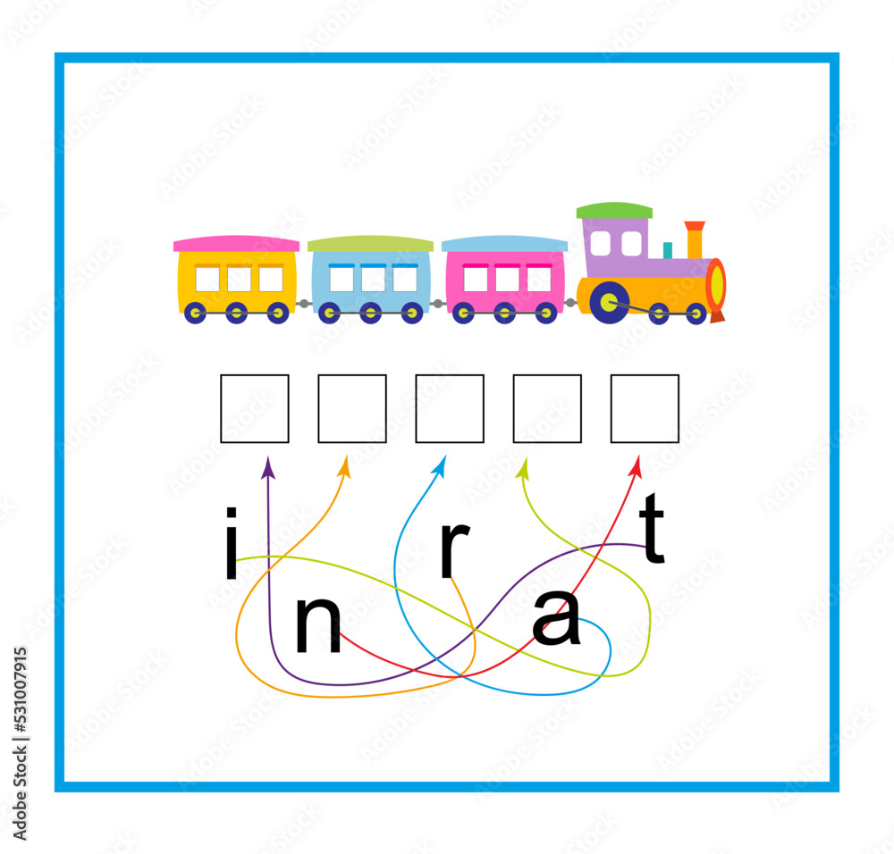 Puzzle game for kids. Read the word. Vector illustration for children education Puzzle game for kids. Read the word. Vector illustration for children education