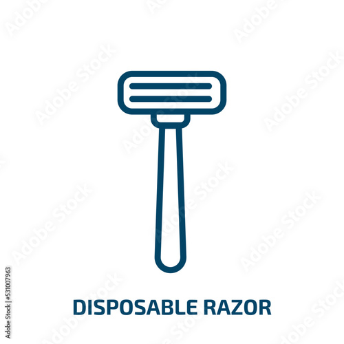 disposable razor icon from beauty collection. Thin linear disposable razor, beauty, blade outline icon isolated on white background. Line vector disposable razor sign, symbol for web and mobile