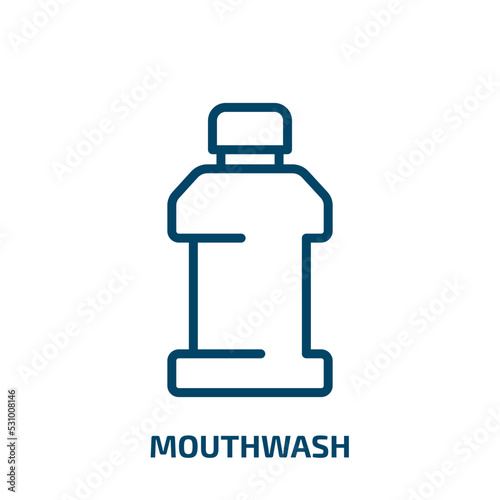 mouthwash icon from beauty collection. Thin linear mouthwash, dental, hygiene outline icon isolated on white background. Line vector mouthwash sign, symbol for web and mobile