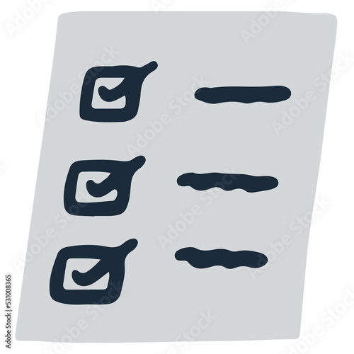 Checklist note icon vector illustration in flat color design photo