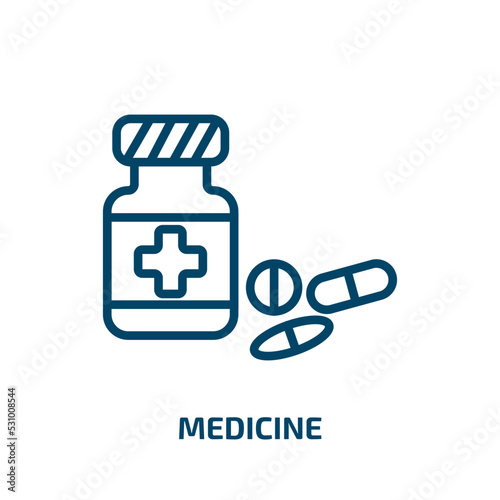 medicine icon from artificial intellegence and future technology collection. Thin linear medicine, health, medical outline icon isolated on white background. Line vector medicine sign, symbol for web