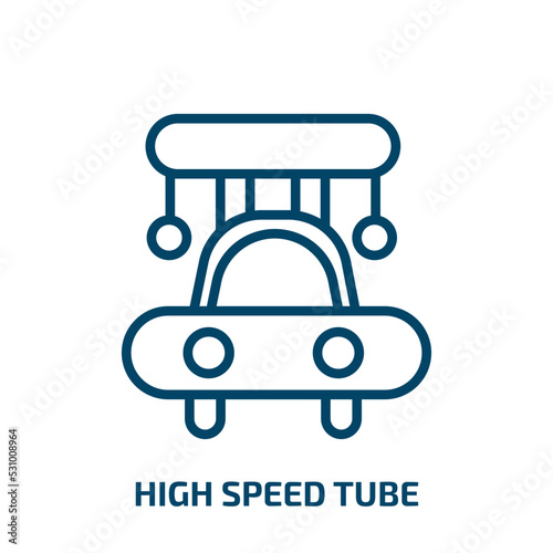 high speed tube icon from artificial intellegence and future technology collection. Thin linear high speed tube, speed, tube outline icon isolated on white background. Line vector high speed tube