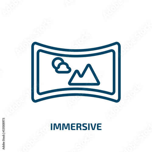 immersive icon from artificial intellegence and future technology collection. Thin linear immersive, immersion, mask outline icon isolated on white background. Line vector immersive sign, symbol for