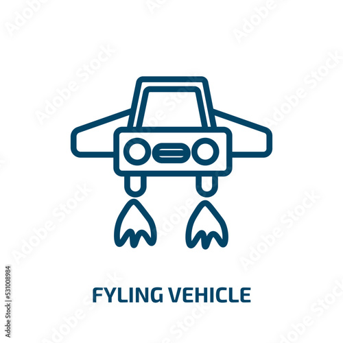 fyling vehicle icon from artificial intellegence and future technology collection. Thin linear fyling vehicle, aviation, simple outline icon isolated on white background. Line vector fyling vehicle