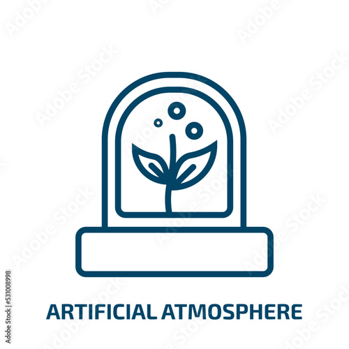 artificial atmosphere icon from artificial intellegence and future technology collection. Thin linear artificial atmosphere, technology, artificial outline icon isolated on white background. Line