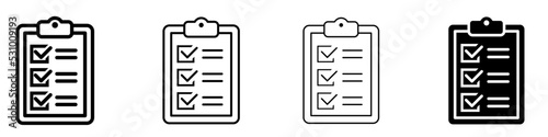 Сlipboard vector icon set. Health care illustration symbol collection. Analysis sign or logo.