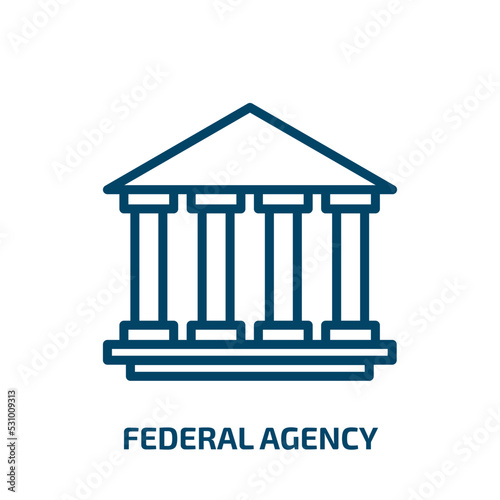 federal agency icon from army and war collection. Thin linear federal agency, agency, federal outline icon isolated on white background. Line vector federal agency sign, symbol for web and mobile