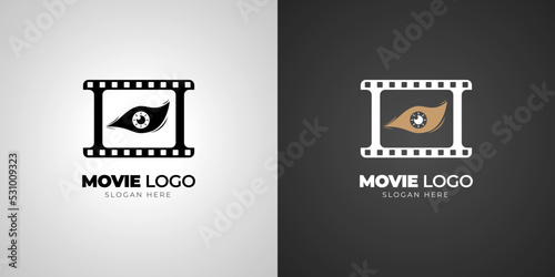 Cinema Movie Logo with Gradient Background Template