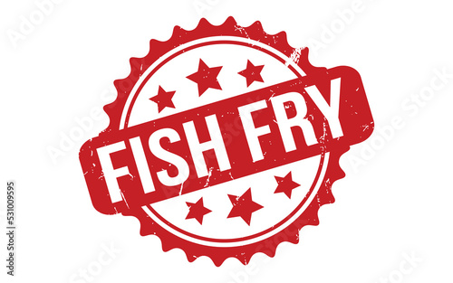 Fish Fry Rubber Stamp Seal Vector