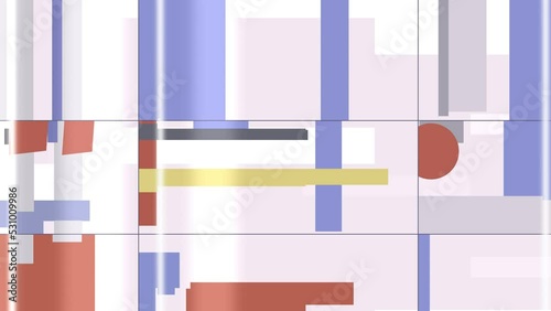 Red, Blue, And Yellow. Abstract Animation. Loop 30-seconds