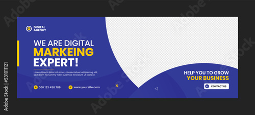 Marketing agency facebook cover and banner template