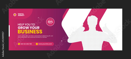 Marketing agency facebook cover and banner template