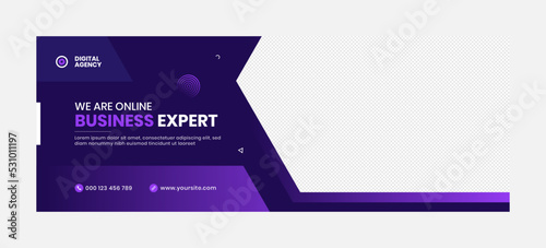 Marketing agency facebook cover and banner template