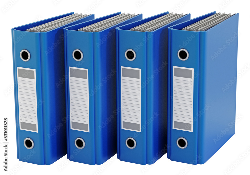 Blue folders. Transparent background. Blue folders. Transparent background.