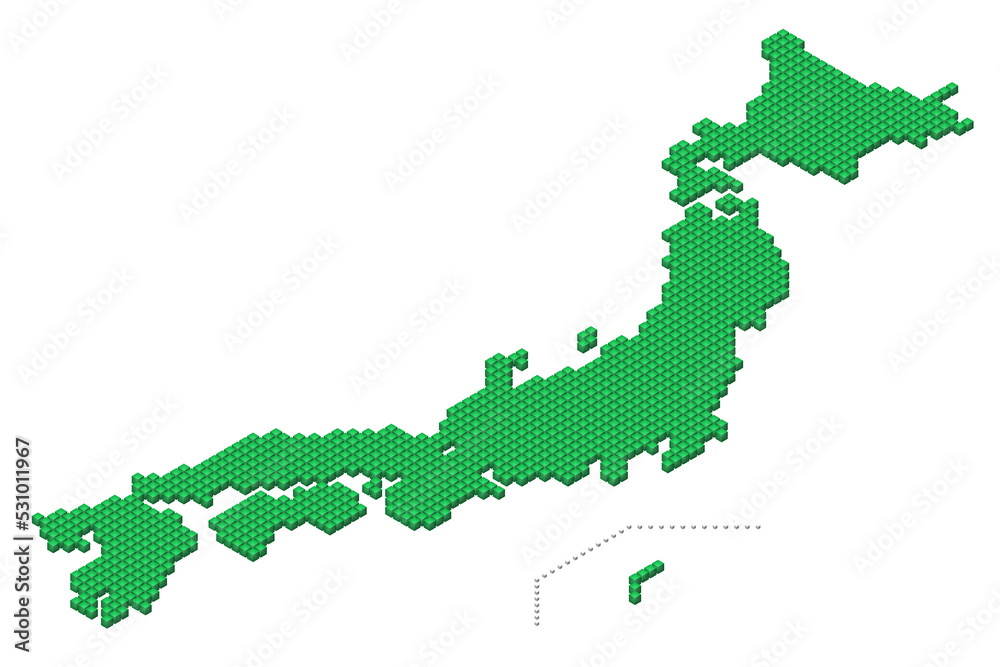 キューブドットの3D日本地図