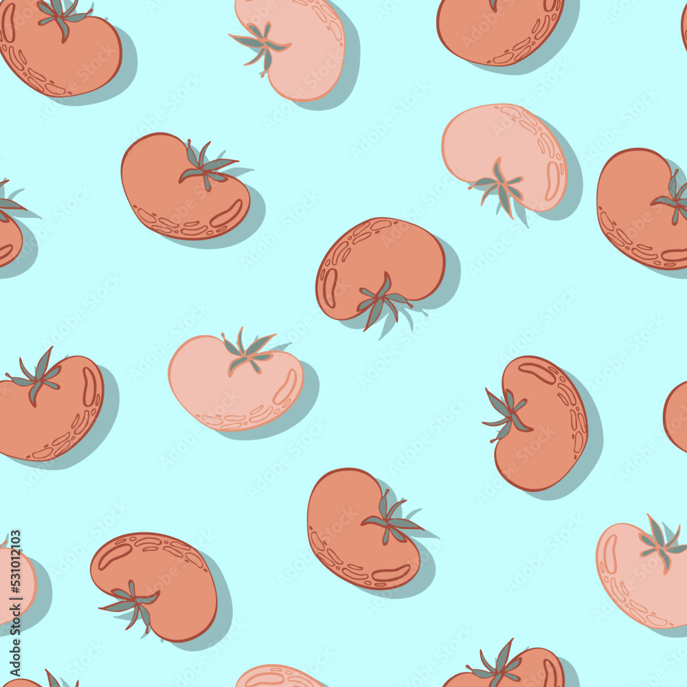 tomatoes vegetable vector seamless pattern tomatoes vegetable vector seamless pattern
