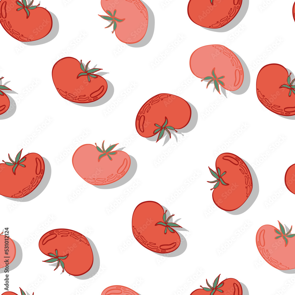 tomatoes vegetable vector seamless pattern tomatoes vegetable vector seamless pattern
