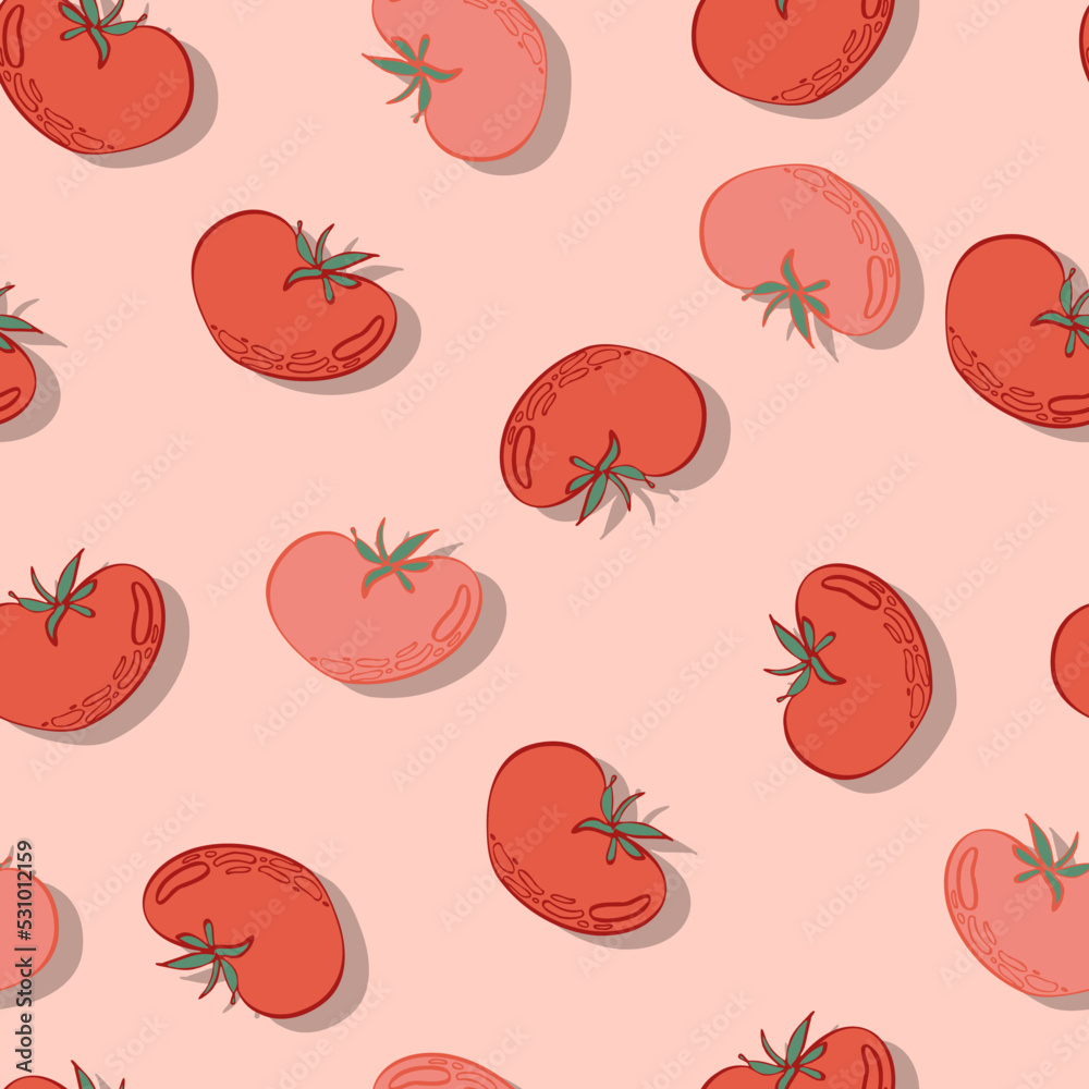tomatoes vegetable vector seamless pattern tomatoes vegetable vector seamless pattern