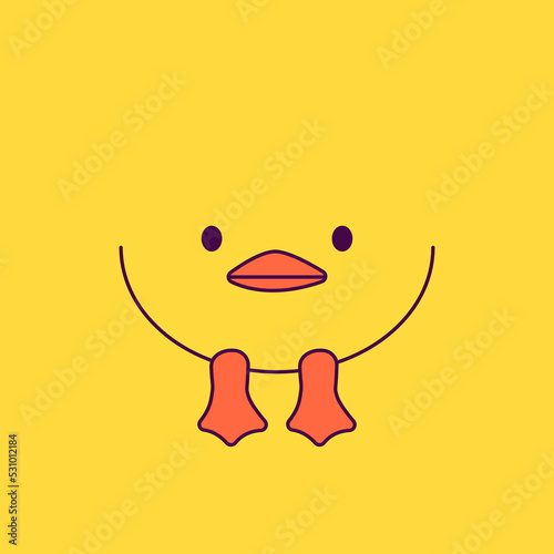 a cute little chicken in the role of a man. new trends in depicting people's lives through simple and funny forms. facepalm emotions