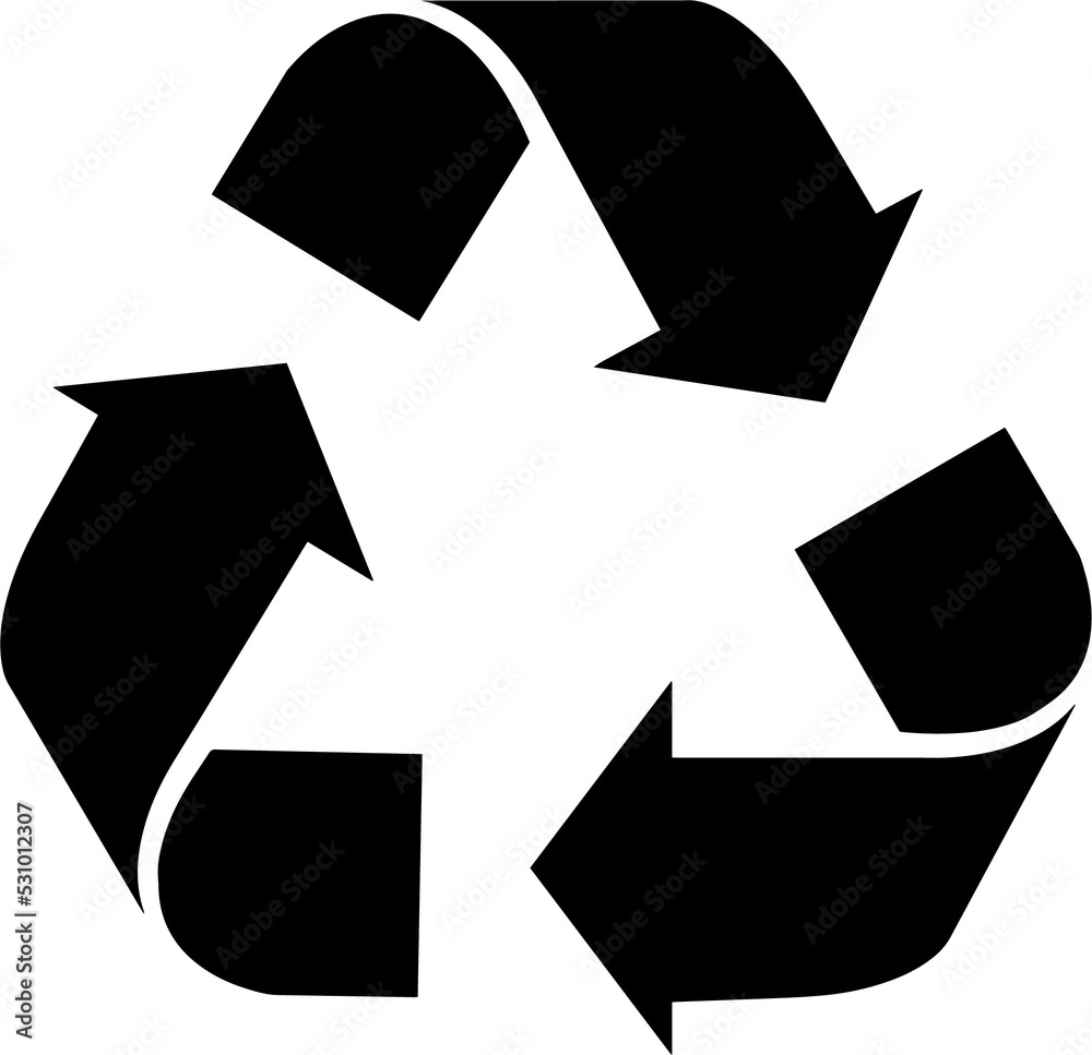 Recycle icon in black color. Eco signs illustration.