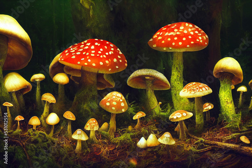 Dreamland Fantasy Magical Fairy Tale Dream Forest,tree,mushrooms