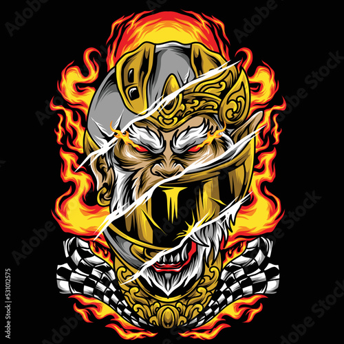 racer monkey vector design, can be used for posters, t-shirt designs, merch, etc
