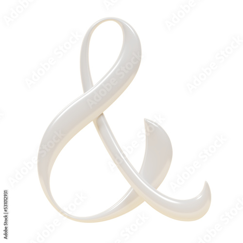 White 3d Ampersand Symbol