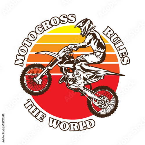 Motocross racing vector illustration, perfect for tshirt design and event logo