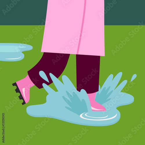 feet in pink rubber boots