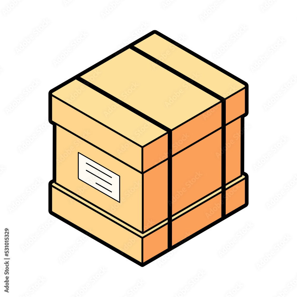Isometric box packing icon Isometric box packing icon