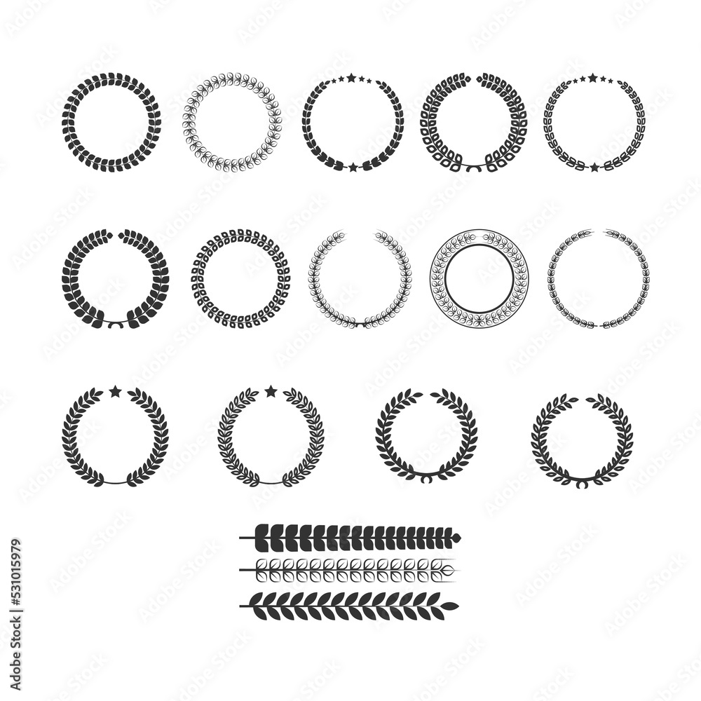Laurel Wreaths vector set, Badge vector set Laurel Wreaths vector set, Badge vector set