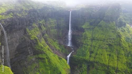 The mighty Kalu Waterfalls at Malshej Ghat - Maharashtra, India. photo