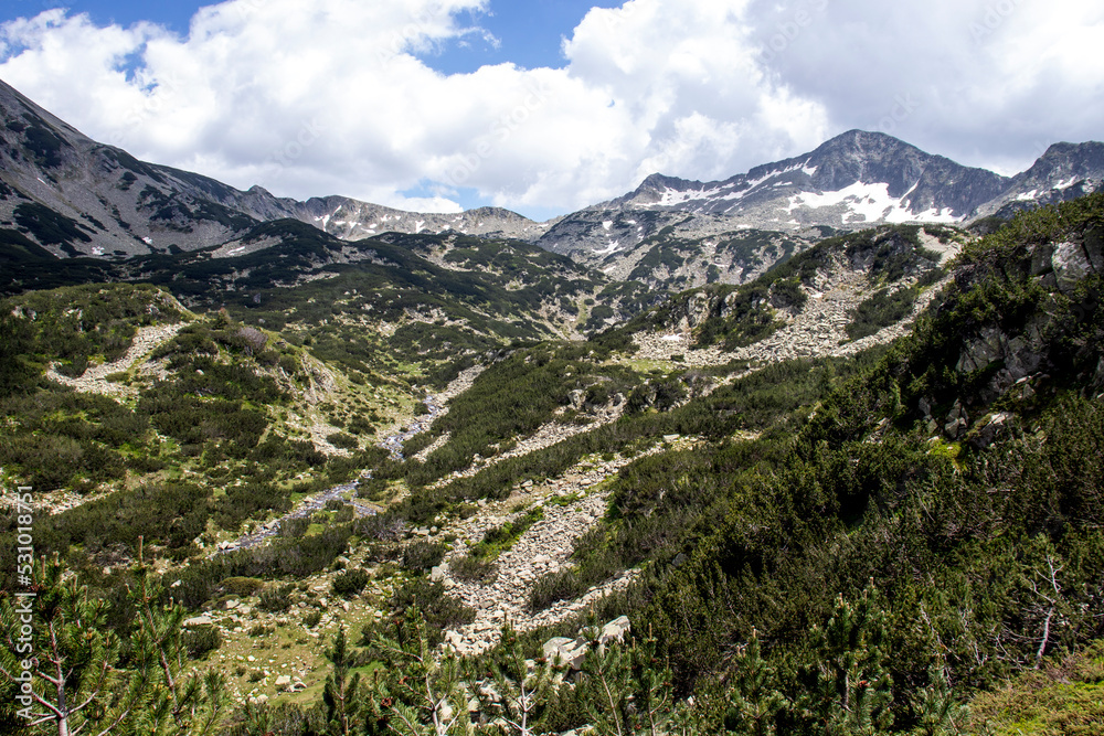 Summer landscape of Pirin Mountain near Muratovo lake, Bulgaria