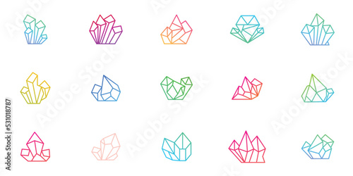 crystal stone logo inspiration design collection