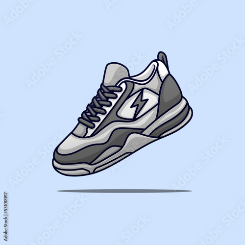 gray shoes sneakers vector