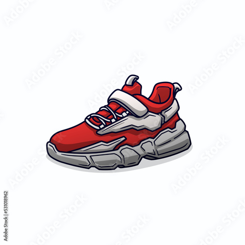 red and white hypebeast sneakers vector