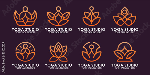 yoga logo design collection
