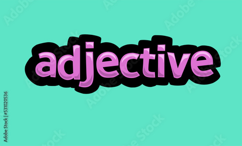 ADJECTIVE writing vector design on a blue background