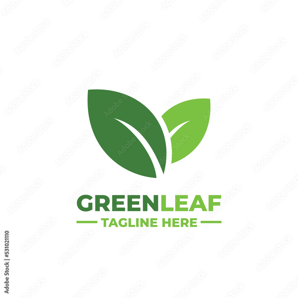 Leaf simple flat logo vector Leaf simple flat logo vector